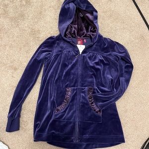 Girls violet zipped jacket with hood